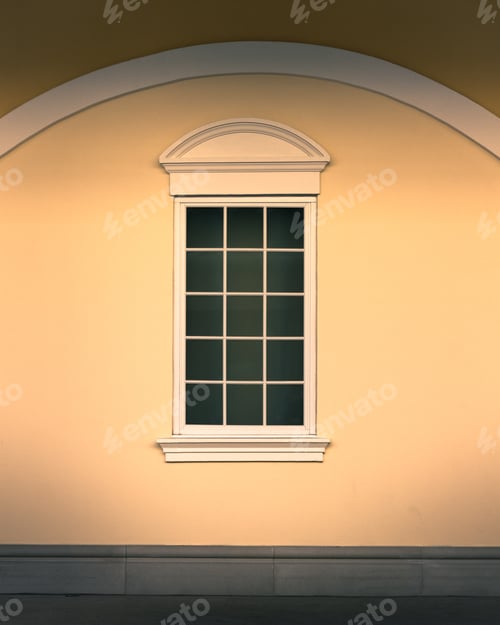 Preview: Background Image Of Arched Window Detail On Exterior Wall