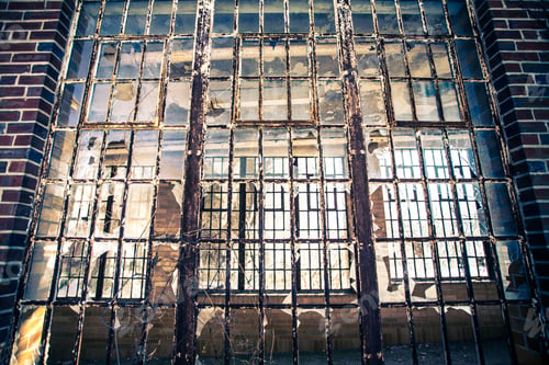 Preview: Broken Glass Windows From Abandoned Hospital Building
