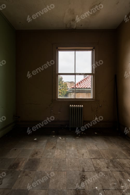 Preview: A View Inside A Derelict Room In An Abandoned Hospital Near Boston, Massachusetts.