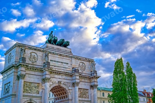 Preview: The Siegestor Located In Munich, Bavaria, Germany And Built In 1852.