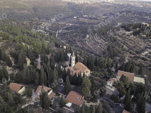 Preview: Moscovia Gorny Monastery Church Buildings Golden, Forest Ein Karem, Jerusalem Israel Hadassah