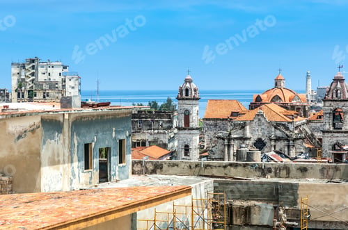 Preview: Birds Eye View Of Decayed Streets In Old Havana.