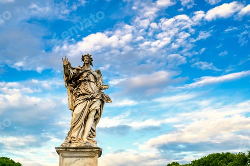 Preview: Statues On St. Angelo Bridge In Rome, Italy.