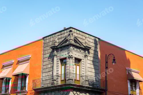 Preview: Orange And Stone Architecture In Historic Puebla, Mexico