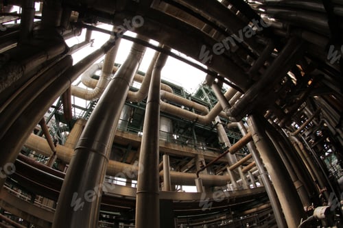 Preview: Old Rusty Process Pipelines In An Oil Refinery, Wide Shot Old Refinery, Oil And Gas Refinery