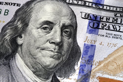 Preview: One Hundred Dollar Bill With Benjamin Franklin Image