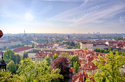 Preview: The Rooftops Along The Vltava River In Prague, Czech Republic.