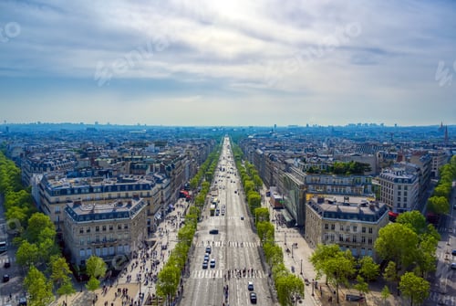 Preview: A View Of Paris, France From The Arc De Triomphe On A Sunny Day.