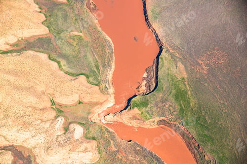 Preview: Aerial Photography Of Landform Over Arizona With Colorado River In View