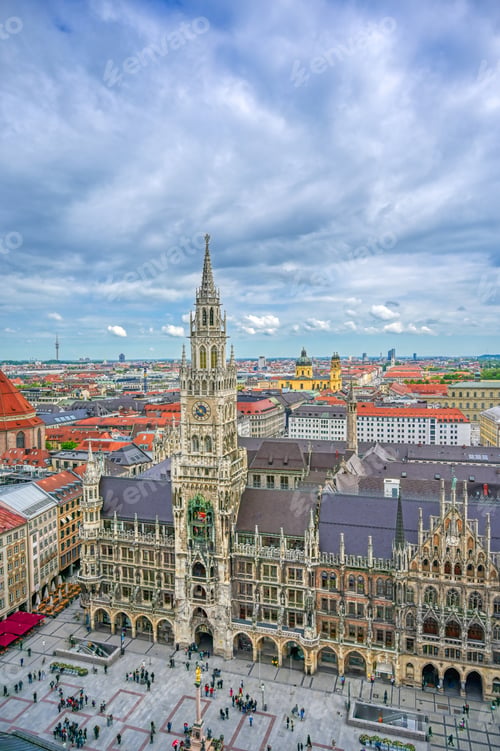 Preview: The New Town Hall Located In The Marienplatz In Munich, Germany