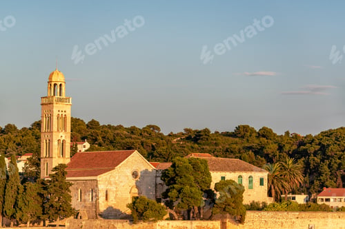 Preview: Beautiful Golden Hour View Of The Cathedral In Hvar, Croatia