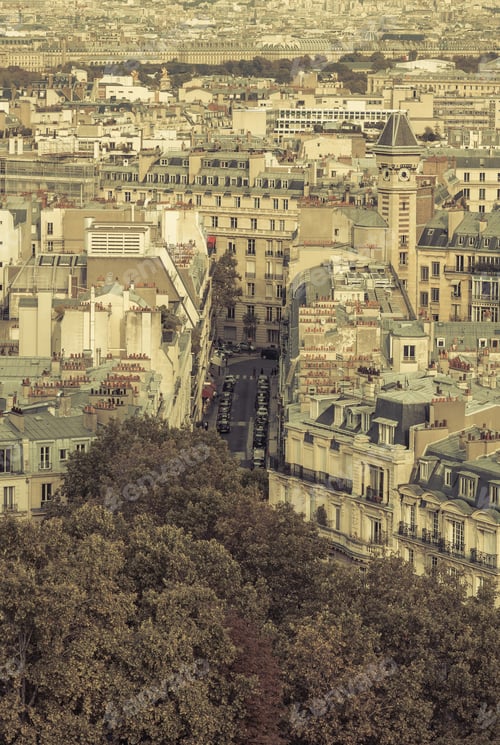 Preview: Typical Street In Paris - Aerial View