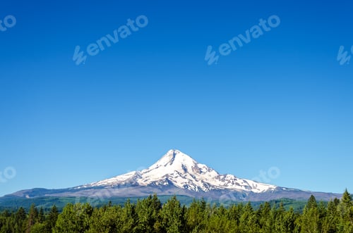 Preview: Mt. Hood Viewed In Early Summer Before The Snow Has Melted Off