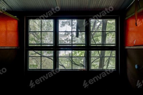 Preview: Inside A Typical Resort Room That Looks Out Large Windows Into The Forest At An Abandoned Resort In