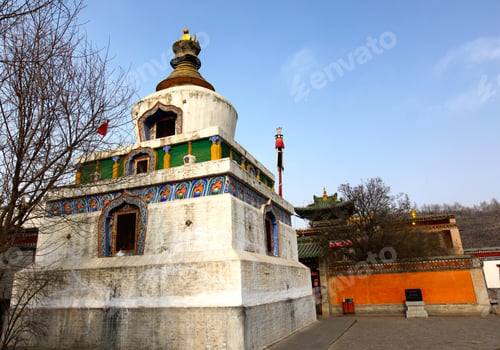 Preview: White Pagoda Of Kumbum Monastery, Also Called "Little Tower Temple" Or "Ta'Er Temple"