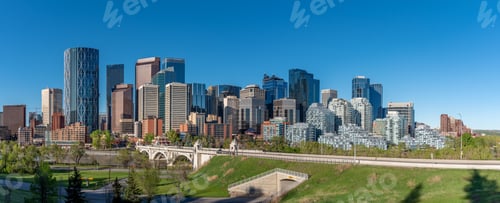 Preview: View Of Calgary'S Skyline On A Beautiful Spring Morning.