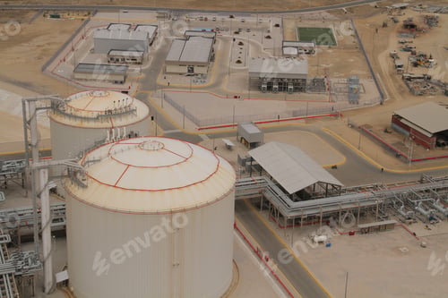 Preview: Aerial View Of Tank Farm Terminal With Lots Of Oil Storage Tank And Petrochemical Storage Tank In
