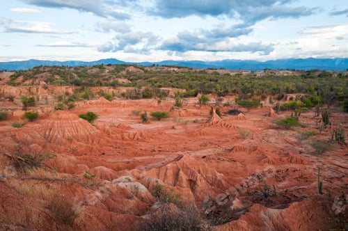 Preview: Beautiful Red And Green Landscape Of Tatacoa Desert, Colombia