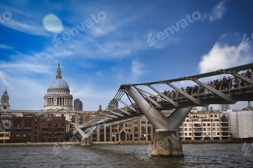 Preview: A View Across The River Thames To St. Paul'S Cathedral And The Skyline Of London, Uk.