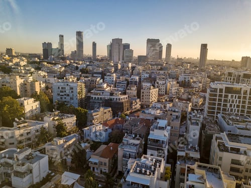 Preview: Sky Line Of Central Midtown Tel Aviv Towers, Aerial Footage, Israel