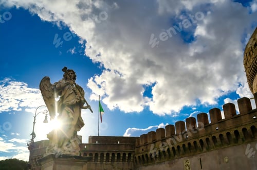 Preview: Statues On St. Angelo Bridge In Rome, Italy.