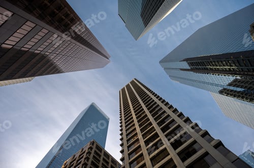 Preview: Looking Up At Office Towers In Calgary, Alberta.