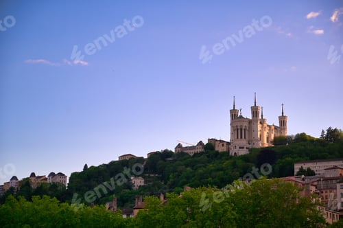 Preview: The Basilica Of Notre Dame De Fourviere Overlooking Lyon, France And The Saone River.