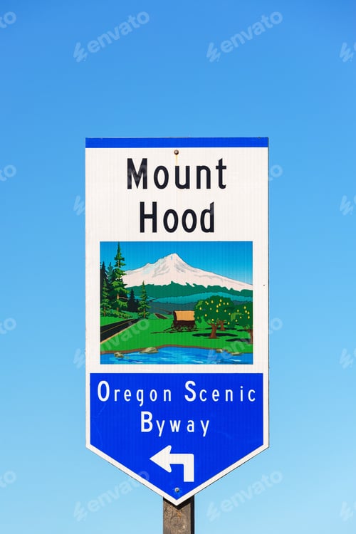 Preview: Street Sign For The Mount Hood Oregon Scenic Byway