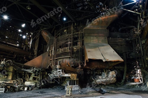 Preview: A View Of The Massive Pig Iron Fueled Blast Furnace, Now Rust Covered And Cold, At A Abandoned And
