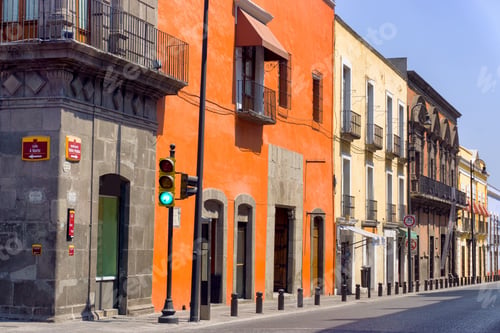 Preview: Colonial Street In The Historic Center Of Puebla, Mexico