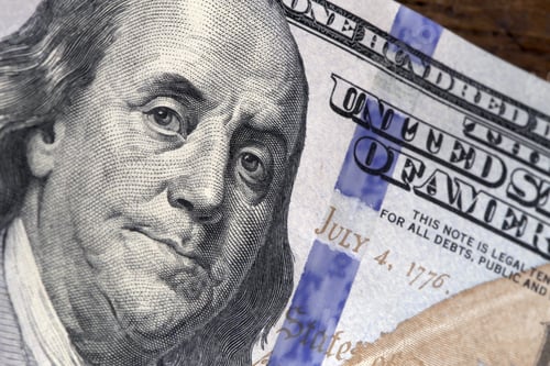 Preview: One Hundred Dollar Bill With Benjamin Franklin Image