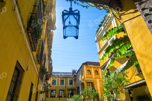 Preview: Low View Of Yellow Buildings In Seville, Spain