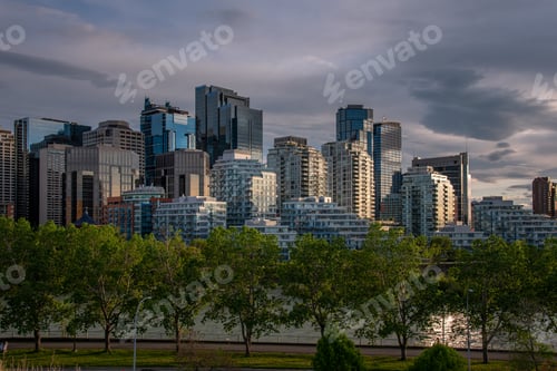 Preview: View Of Calgary'S Skyline On A Beautiful Spring Evening.