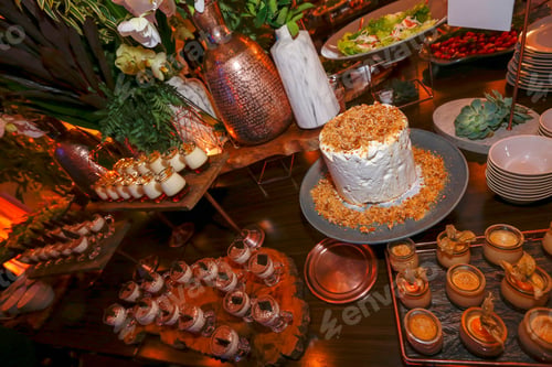 Preview: Luxury Table Of Dinner On Party. Different Sort Of Candies For A Self Service Buffet