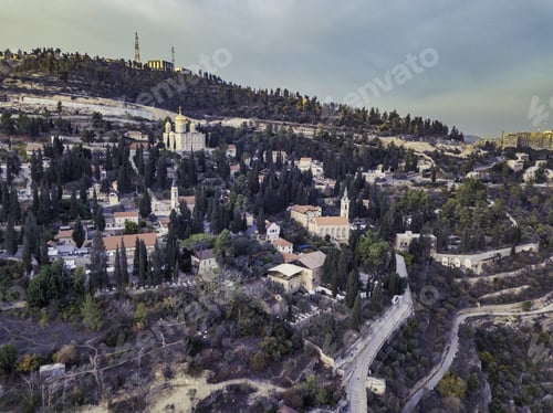 Preview: Moscovia Gorny Monastery Church Buildings Golden, Forest Ein Karem, Jerusalem Israel Hadassah