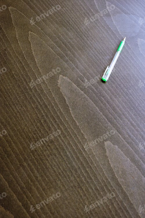 Preview: Ballpoint Pen On Desk, Close-Up (Still Life)