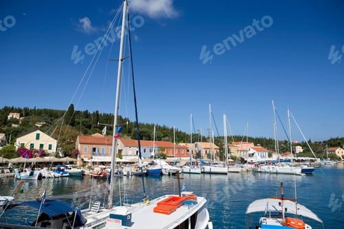 Preview: Greece, Kefalonia, Fiskardo, Boats In Sunny Harbour
