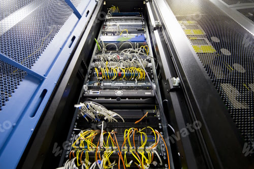 Preview: Low Angle Shot Of The Server Cabinet In The Data Center