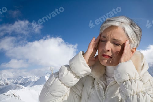 Preview: Mature Woman With Headache On Winter Day