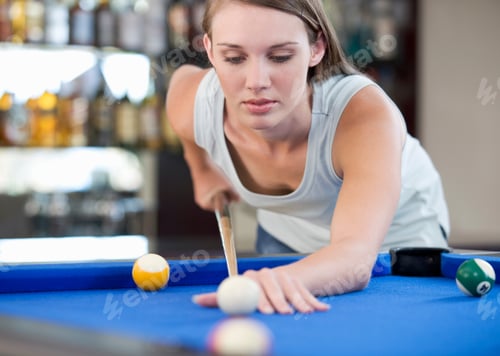 Preview: A Teenage Girl Playing Pool