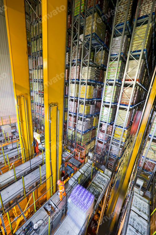 Preview: Foodstuffs Merchandise Stored In Automated Storage And Retrieval Systems Warehouse Stack