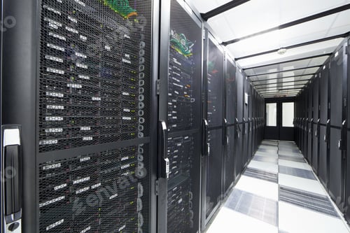 Preview: Servers Stored In Locked Cabinets At A Data Center.