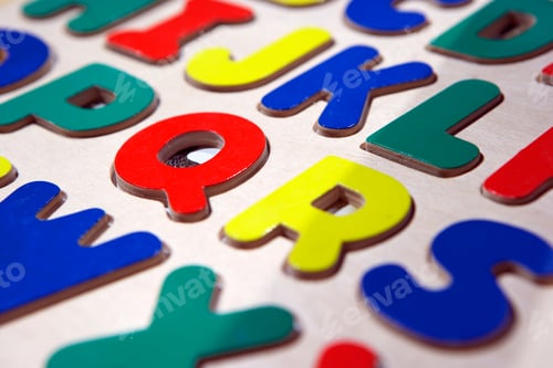 Preview: Close-Up Of Multi-Colored Capital Letters Of The Alphabets.