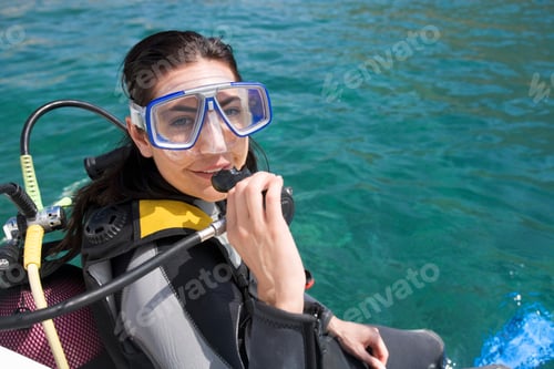 Preview: A Woman About To Go Scuba Diving
