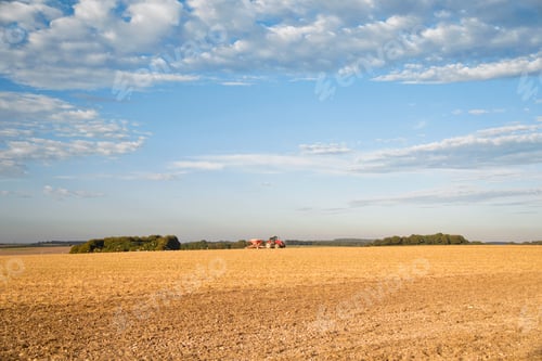 Preview: Tractor Pulling Drill Sowing Wheat Seed In Field