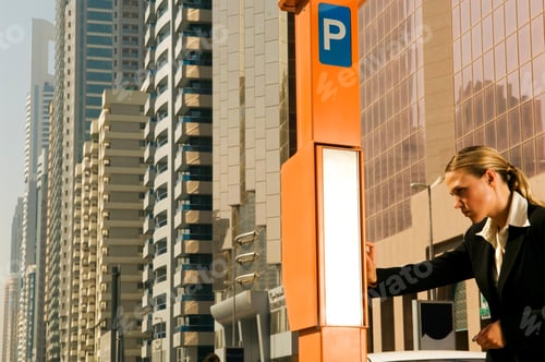 Preview: A Businesswoman Using A Parking Meter