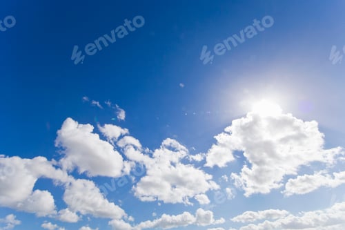 Preview: White Clouds Against Blue Summer Sky