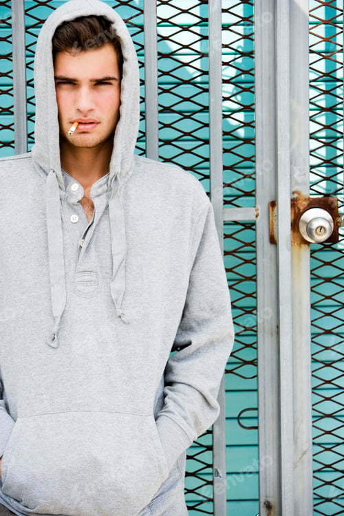 Preview: Portrait Of A Moody Young Man Smoking