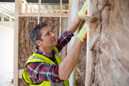 Preview: Builder Fitting Insulation Fibre To Room Walls
