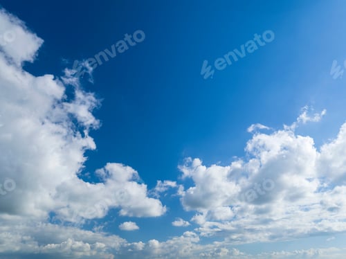 Preview: White Clouds Against Blue Summer Sky